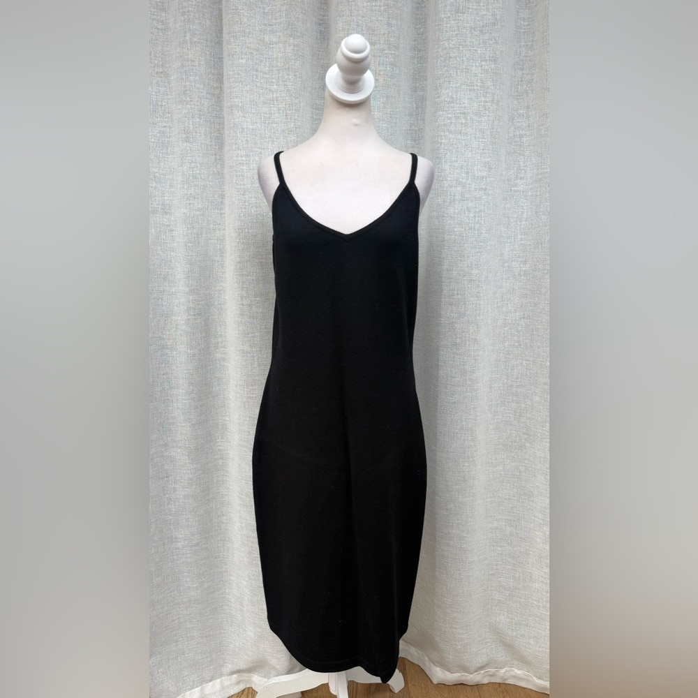 ST. John Evening by Marie Gray black sleeveless spaghetti straps slip on dress